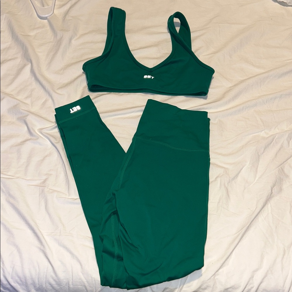 SET Active Sports Body Deep Green Sports Bra & Leggings